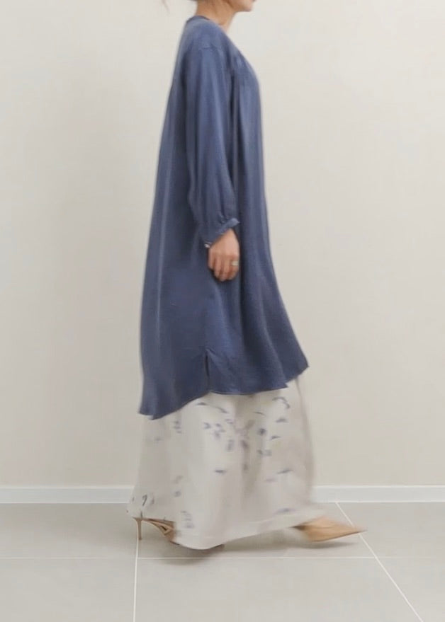 Silk Satin Long Sleeve Dress
